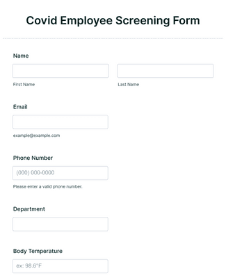 Covid Employee Screening Form Template | Jotform