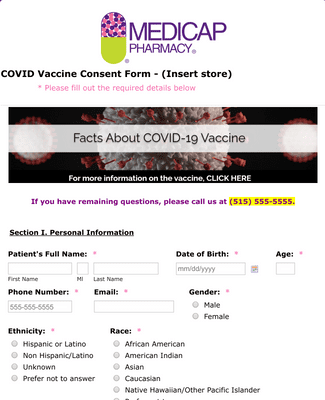 Form Templates: COVID Vaccine Consent Form Updated CPESN