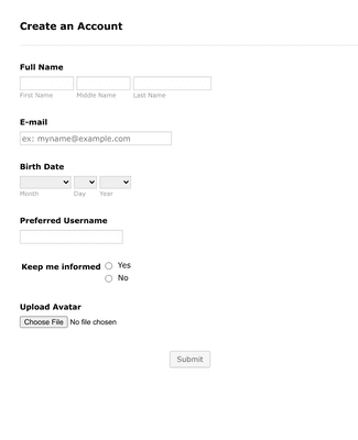 Create Account Form Template | Jotform