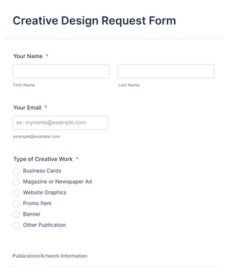 Form Templates: Creative Design Request Form