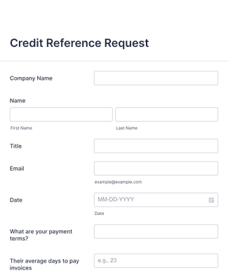 Form Templates: Credit Reference Request 