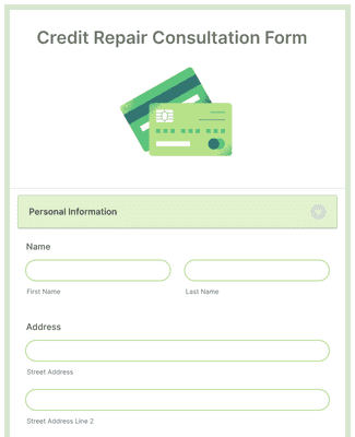 Form Templates: Credit Repair Consultation Form