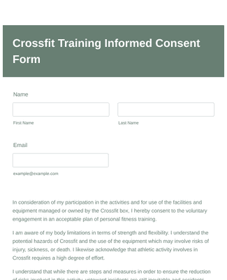 informed consent form personal training