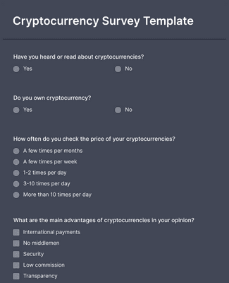 Form Templates: Cryptocurrency Survey Template