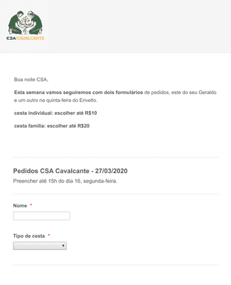 Form Templates: CSA Cavalcante
