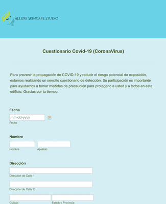 Form Templates: Cuestionario Covid 19 (CoronaVirus)