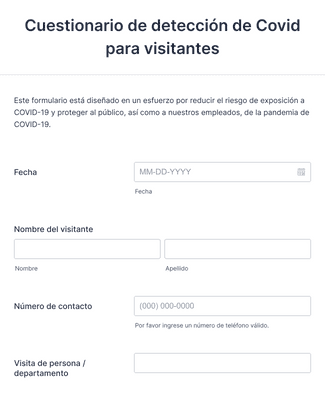 Form Templates: Cuestionario de detección de Covid para visitantes