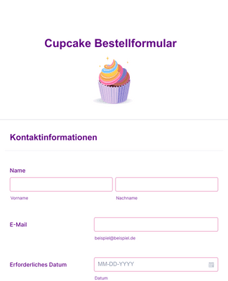 Cupcake Bestellformular