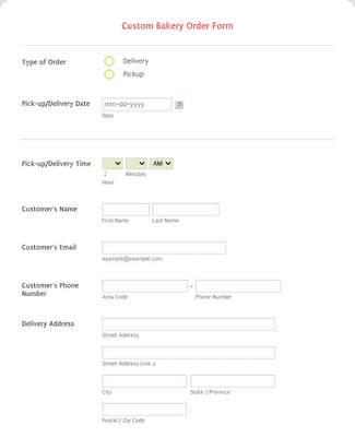 Custom Bakery Order Form Template | Jotform