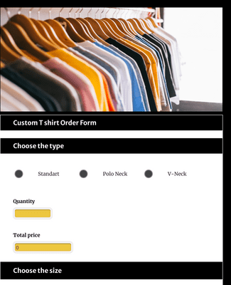 Custom T Shirt Order Form Template