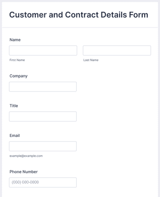 Customer and Contract Details Form Template | Jotform