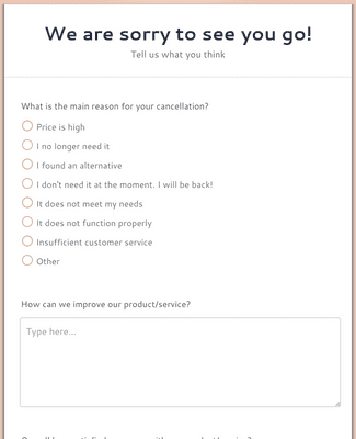 Form Templates: Customer Churn Survey