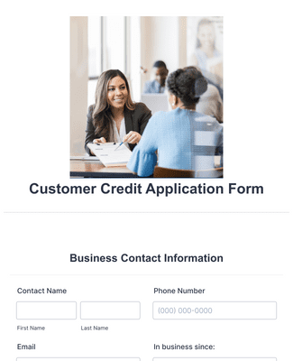 Form Templates: Customer Credit Application Form