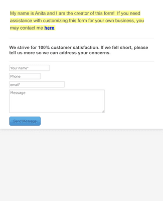 Customer feedback form template