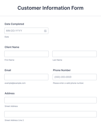 Customer Information Form Template | Jotform