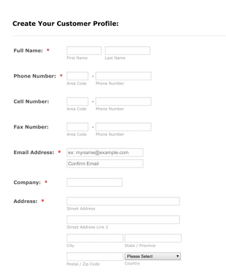 Customer Profile Form Template | JotForm