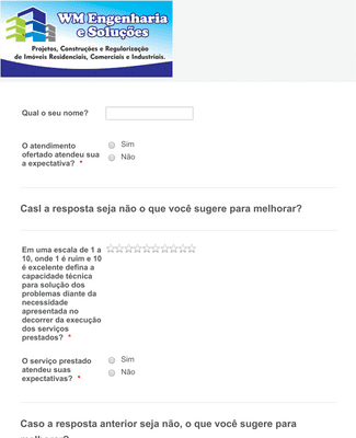 Form Templates: Customer Satisfaction Survey in Portuguese