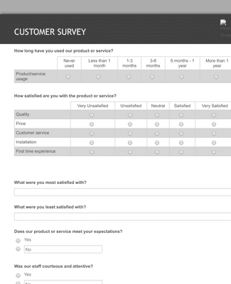 Customer Survey Form Template | JotForm