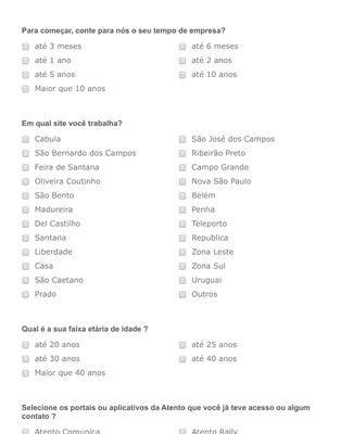Customer Survey in Portuguese