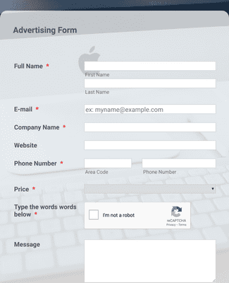 Basic Advertising Form Template | JotForm