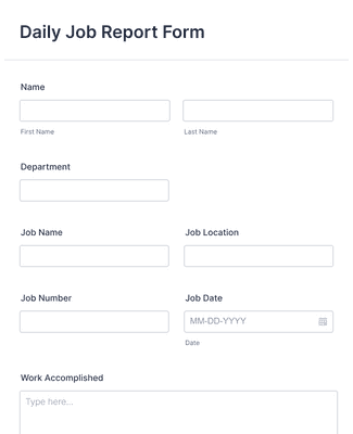 Daily Job Report Form Template | Jotform