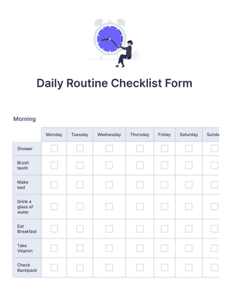 Daily Routine Checklist Form