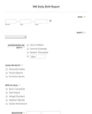 Security Officer Daily Shift Form Template | Jotform