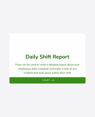 Form Templates: Daily Shift Report Form
