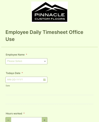 Form Templates: Daily Timesheet Office Use