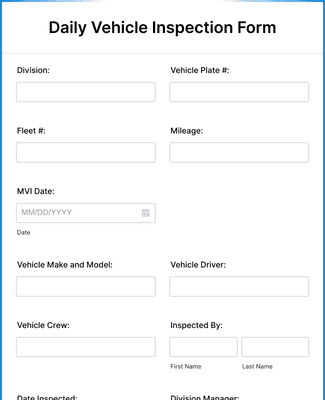 Daily Vehicle Inspection Form Template | Jotform