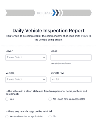Daily Vehicle Inspection Report 
