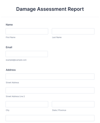 Damage Assessment Report Form Template | Jotform