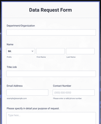 Data Request Form Template | Jotform