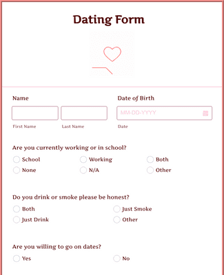 Dating Application Form