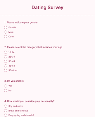 Romantic Survey Form Template Jotform