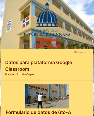 Datos para trabajar en la plataforma Google Classroom