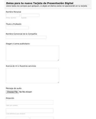 Form Templates: Formulario de solicitud de tarjeta de datos