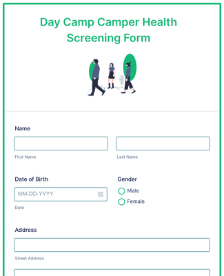 Form Templates: Day Camp Camper Health Screening Form