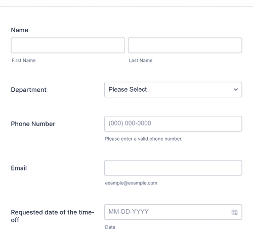 Day Off Request Form Template | Jotform