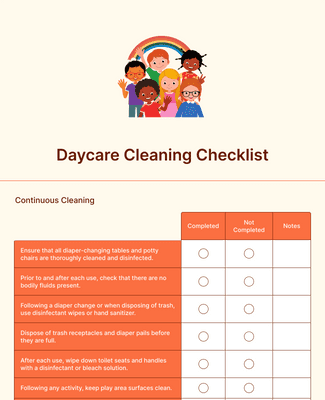 Daycare Supplies Checklist for Parents | Childcare Supplies Checklist  Handouts
