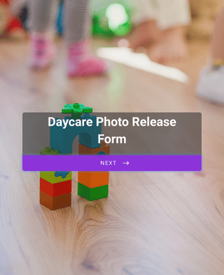Daycare Photo Release Form