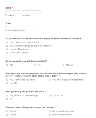 Debate Platform Survey Form Template | Jotform