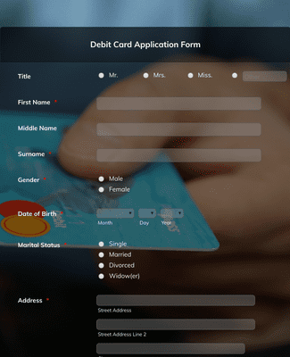 Example Card Application Form Application Forms - Form Templates | Jotform
