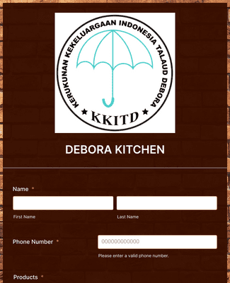 Form Templates: Debora Kitchen Form