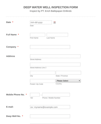 Deep Water Well Inspection Form 1 Template Formulir | Jotform