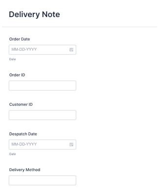Form Templates: Delivery Note