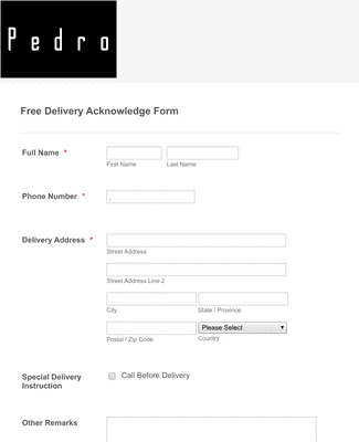 Form Templates: Delivery Order Form