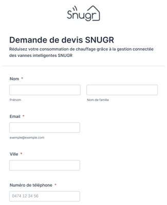 Form Templates: Demande de devis SNUGR