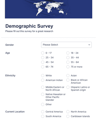 Demographic Survey Form Template | Jotform