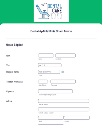 Form Templates: Dental Aydinlatilmis Onam Formu